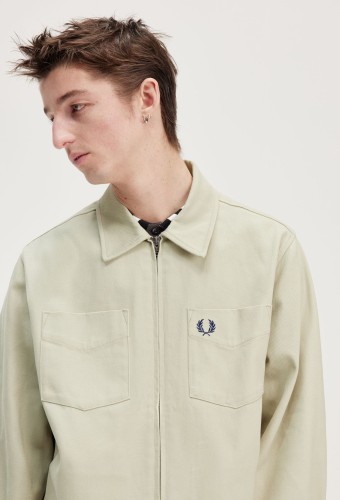 Twill Zip Through Overshirt