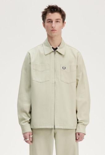 Twill Zip Through Overshirt