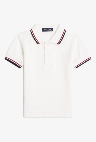 Kids Twin Tipped Fred Perry Shirt- Snow White