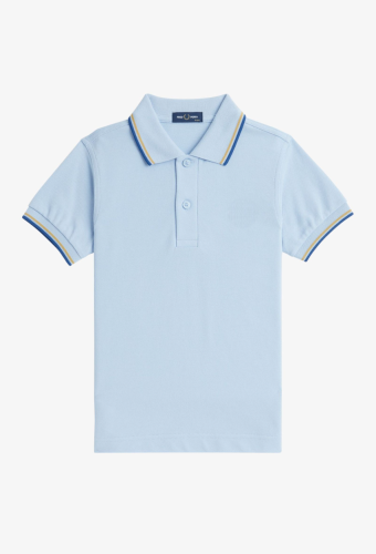 Kids Twin Tipped Fred Perry Shirt- Light Smoke