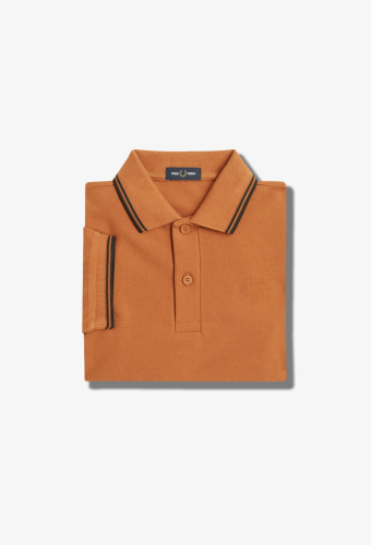 Kids Twin Tipped Fred Perry Shirt- Marmalade